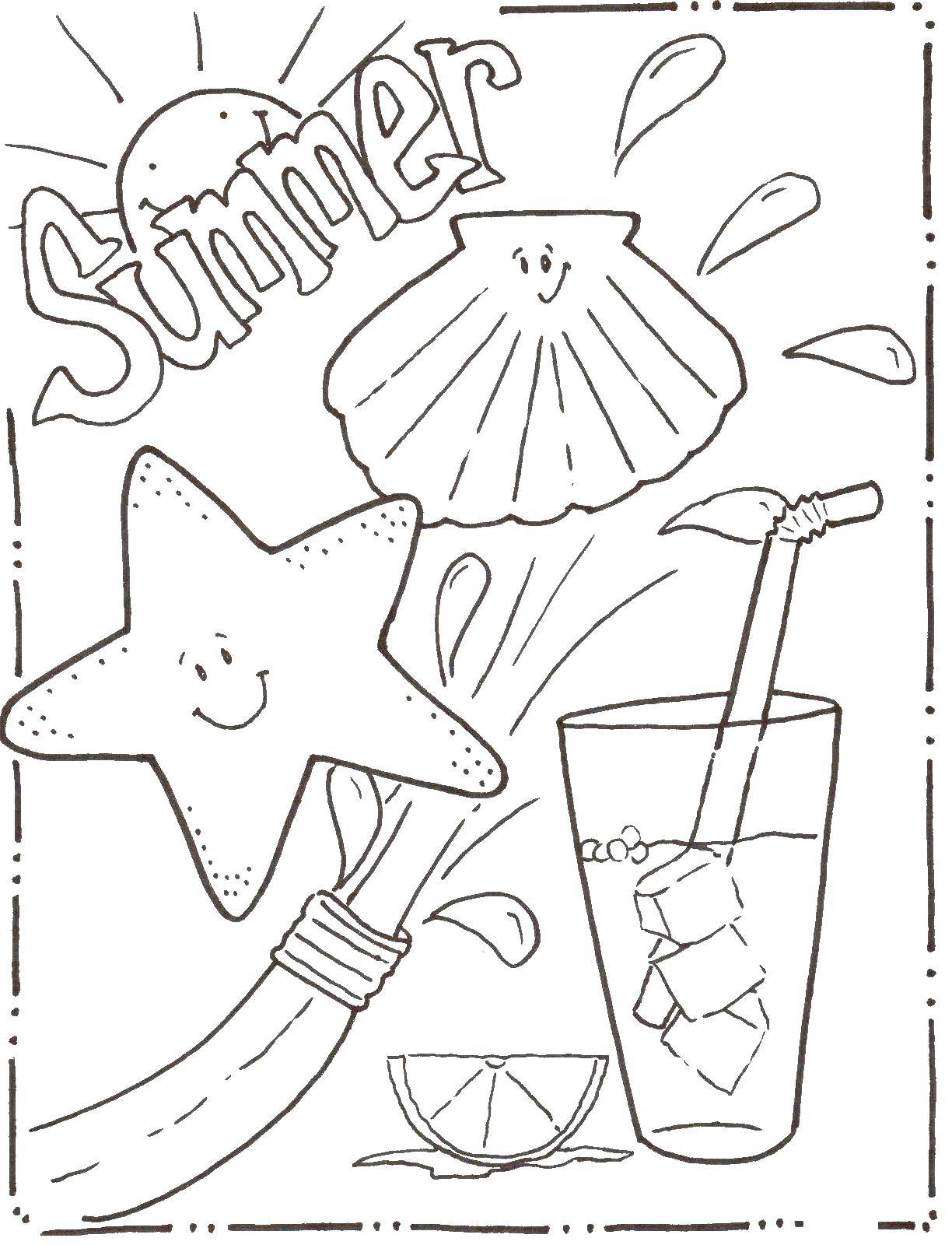 Coloring Summer. Category Summer fun. Tags:  summer, juice.