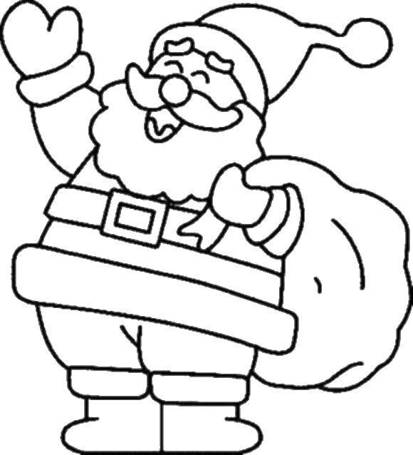 Название: Раскраска Санта клаус с мешком. Категория: рождество. Теги: Санта Клаус.