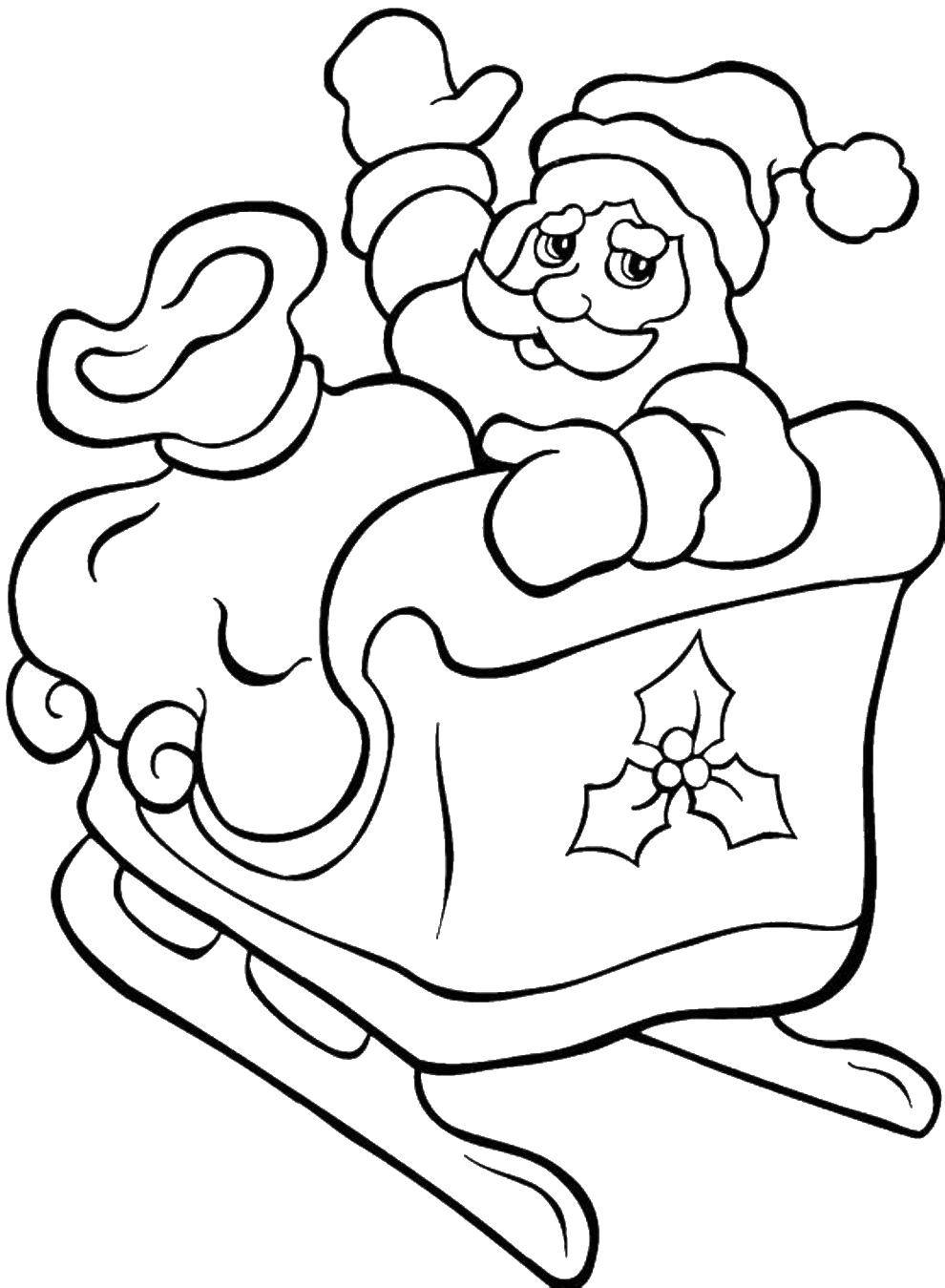 Название: Раскраска Санта клаус с подарками. Категория: рождество. Теги: санта, игрушки.
