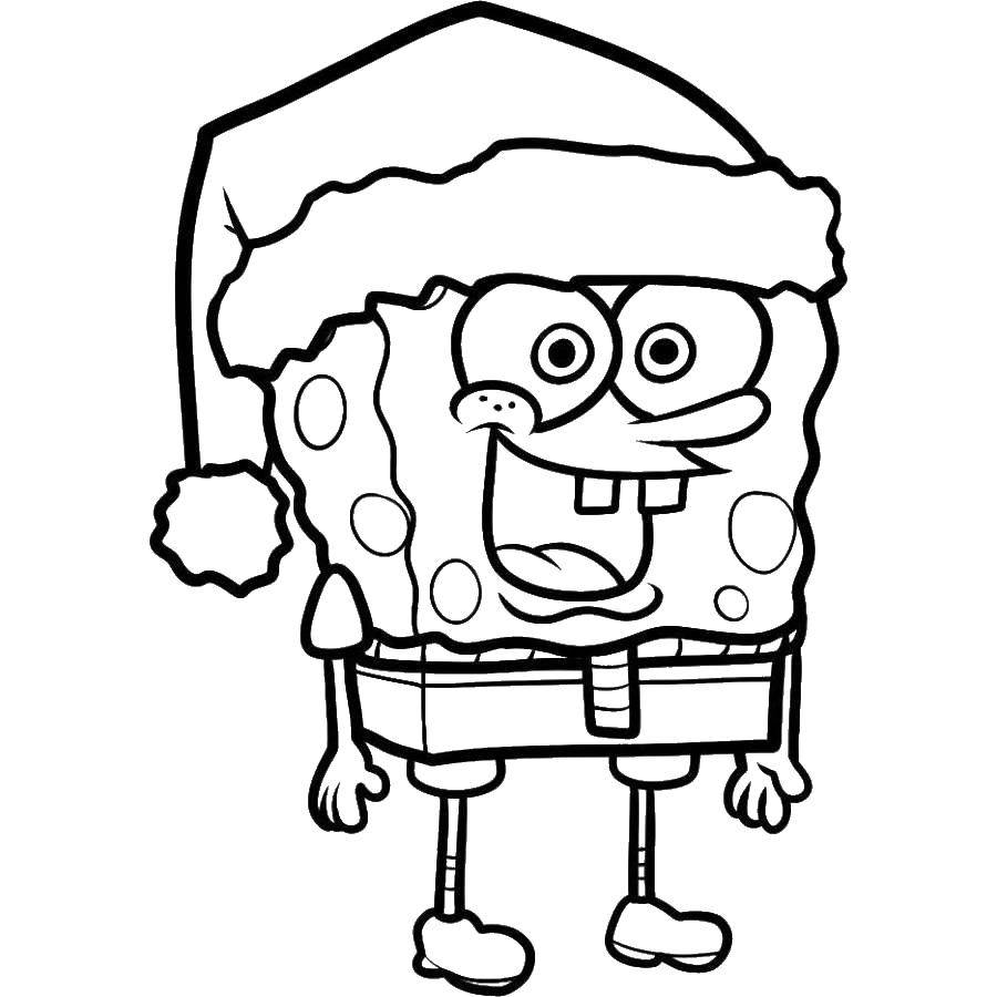 Coloring Spongebob in the hood Christmas. Category Christmas. Tags:  spongebob cartoon hood.