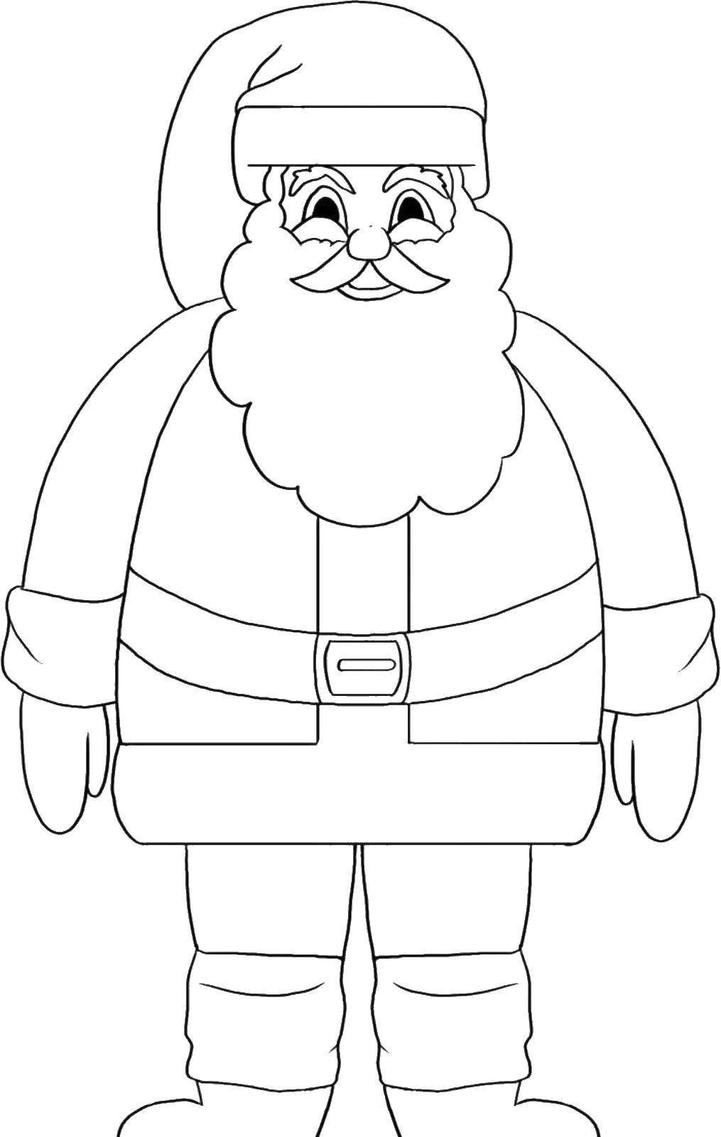 Название: Раскраска Контур деда мороза. Категория: рождество. Теги: дед мороз, борода, контур.
