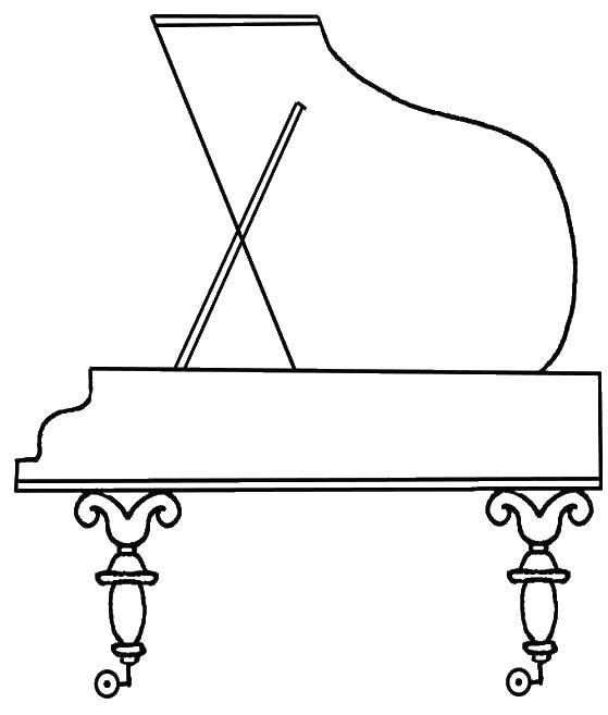 Название: Раскраска Пианино. Категория: музыкальные инструменты. Теги: Пианино, инструмент.