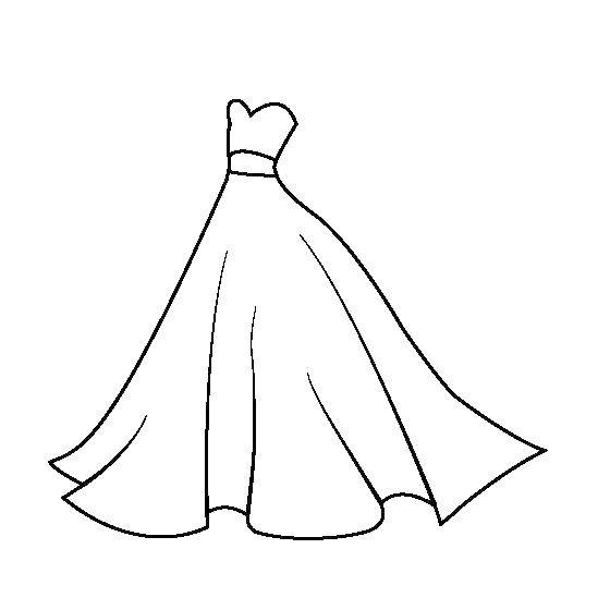 Название: Раскраска Платье. Категория: Платья. Теги: ткань, платье, контур.