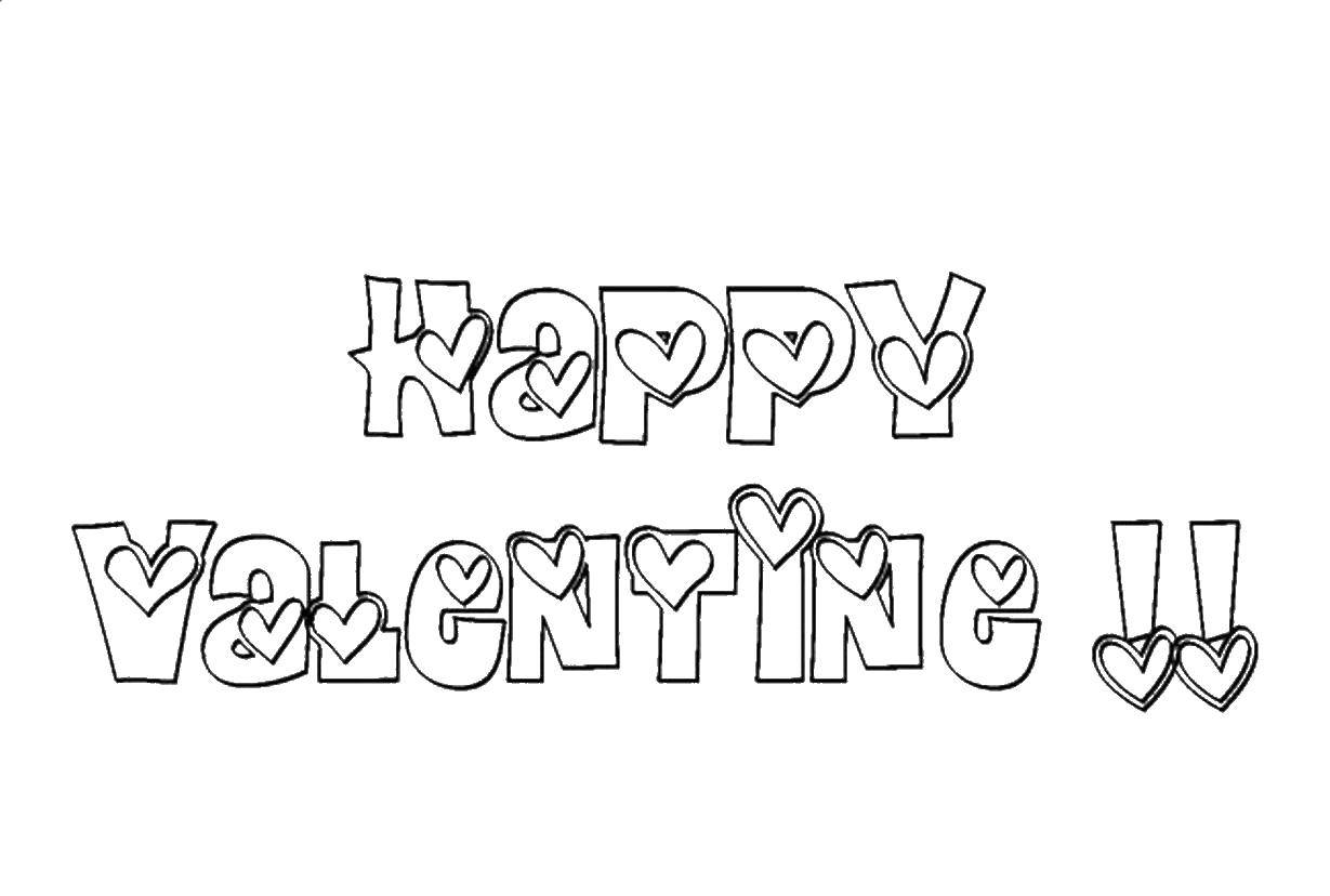 Coloring Happy Valentine. Category Valentines day. Tags:  happy Valentine.