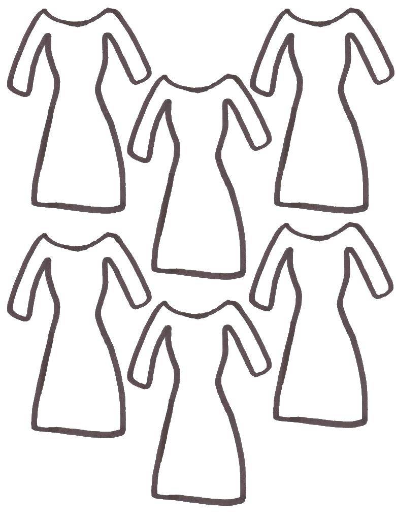 Название: Раскраска Контур платья. Категория: контуры одежды. Теги: одежда, платье.