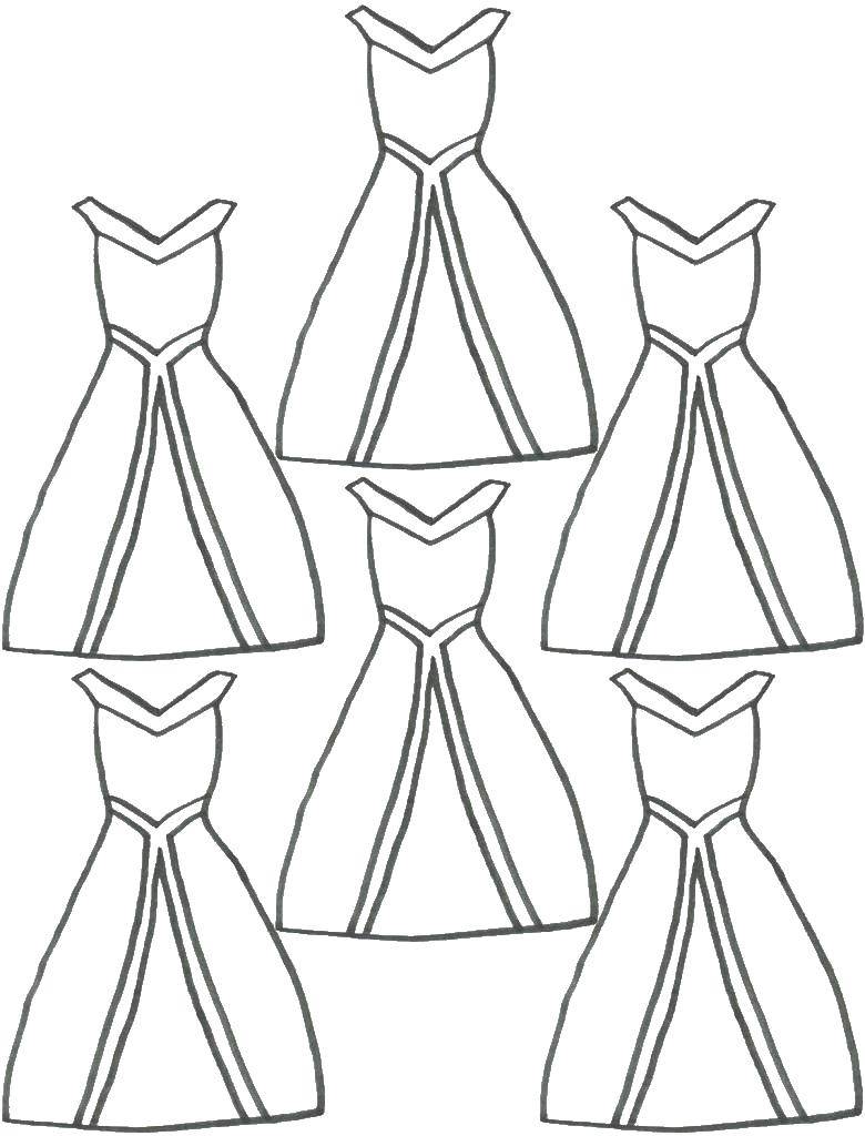 Coloring Dresses. Category Dress. Tags:  dress, clothes.
