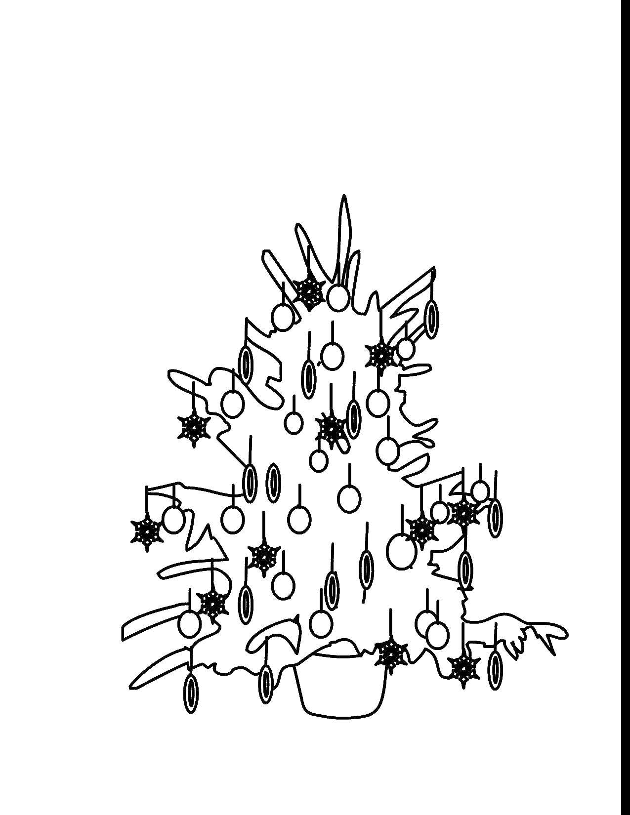 Название: Раскраска Рождественская елка. Категория: рождество. Теги: рождество, елка, санта.