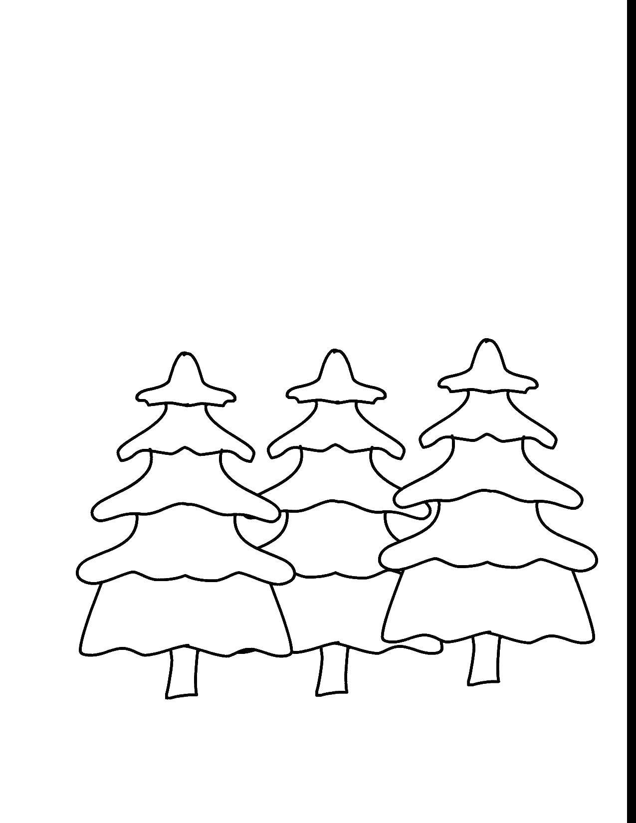 Название: Раскраска Три елки. Категория: рождество. Теги: дерево, елка.
