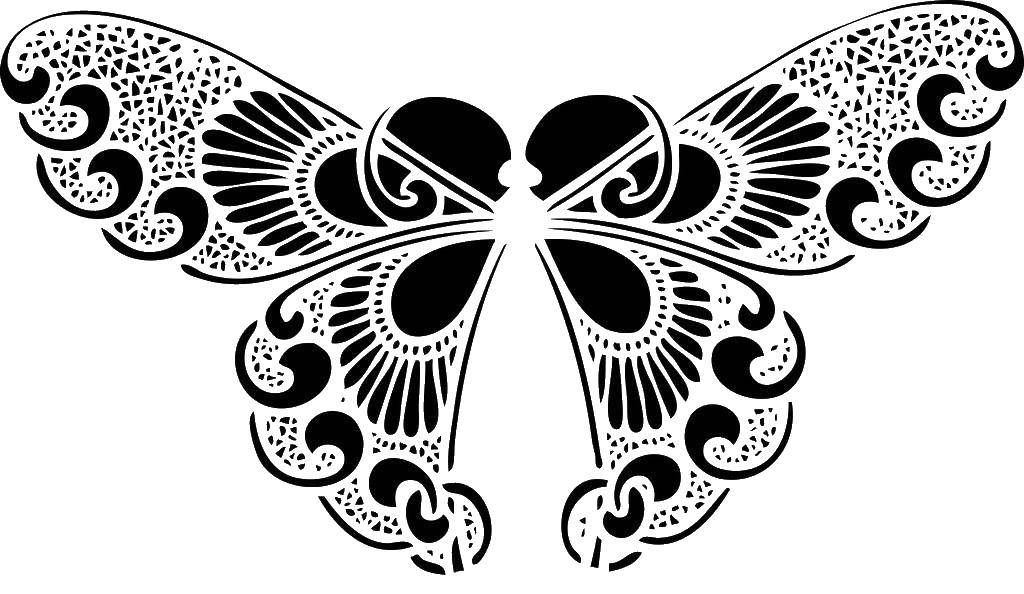 Название: Раскраска Бабочка. Категория: узоры. Теги: бабочка.