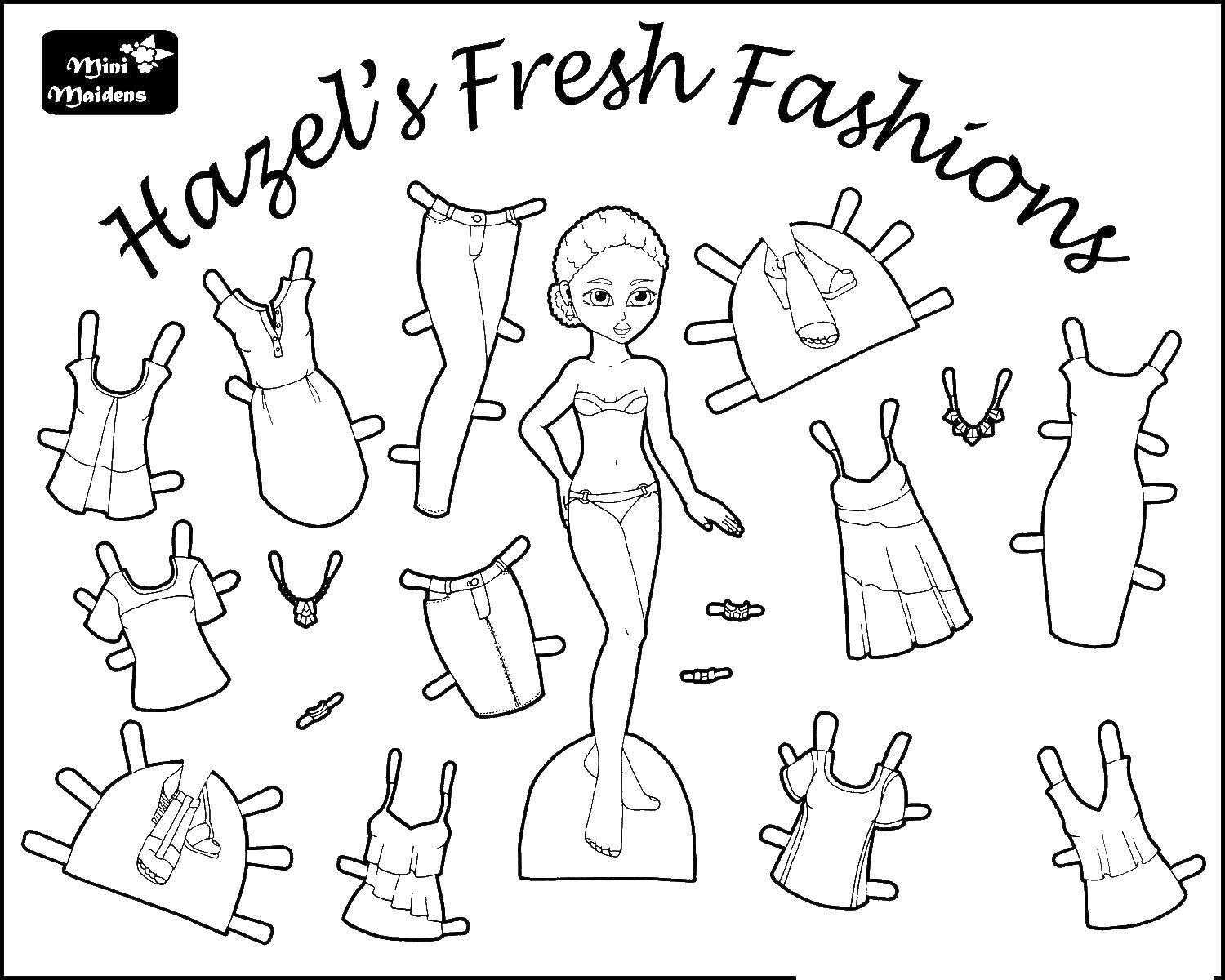 Coloring Doll with clothes. Category toy. Tags:  doll, clothes.