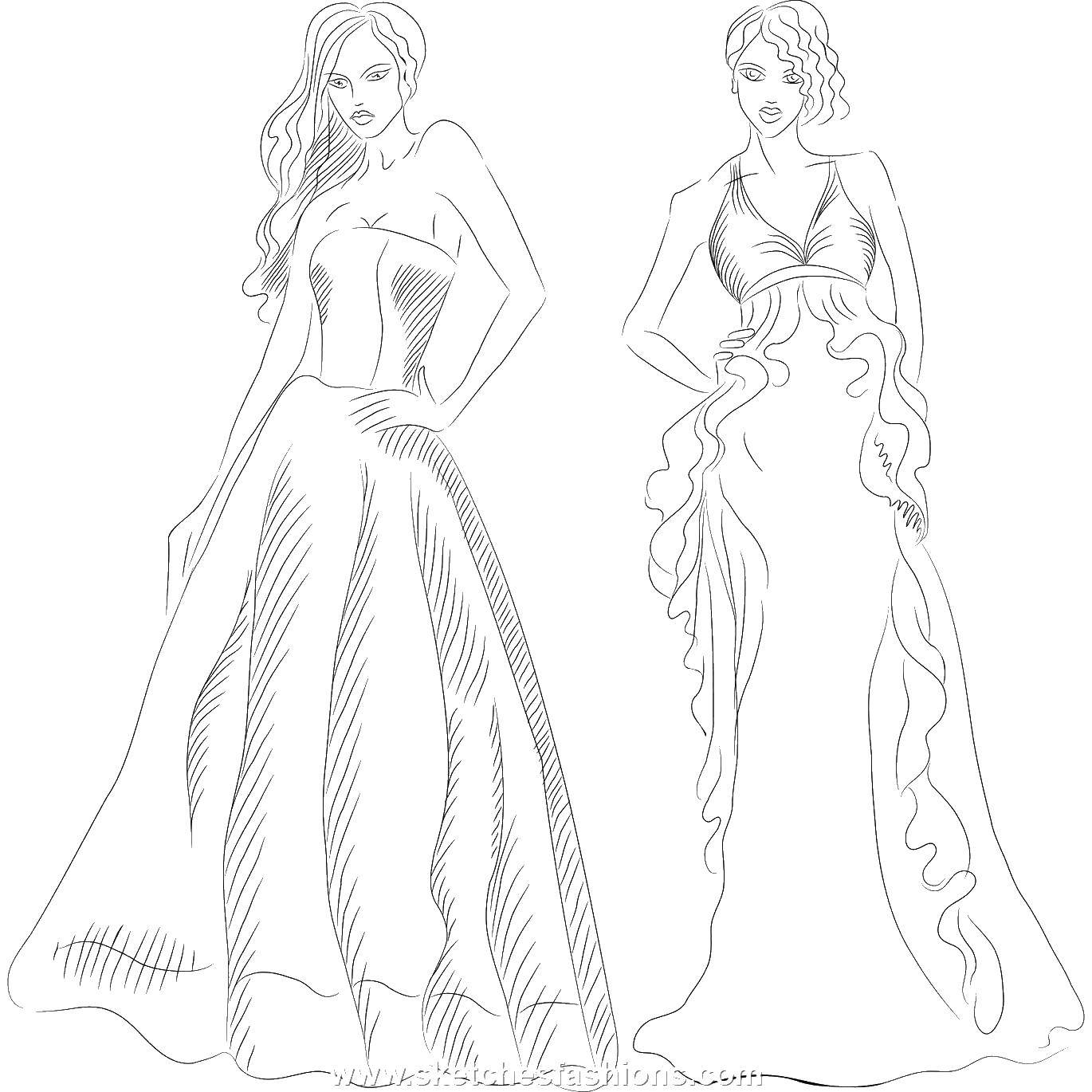 Coloring Dresses. Category Dress. Tags:  Dress, clothes.