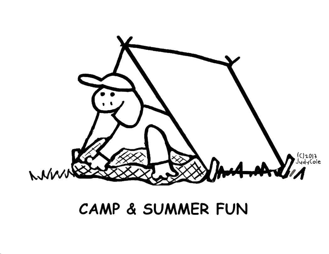 Coloring Summer camp. Category Summer fun. Tags:  camp, summer, holiday, nature.