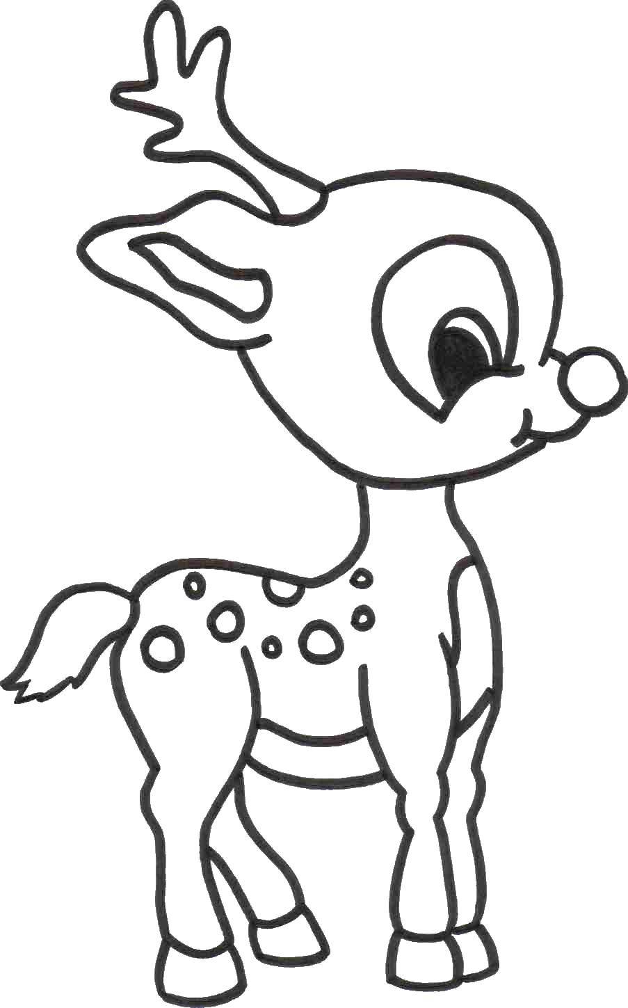 Coloring Fawn. Category Christmas. Tags:  Christmas, deer, New year.