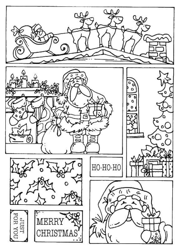 Coloring Merry Christmas!. Category Christmas. Tags:  Christmas, Santa Claus, gifts.