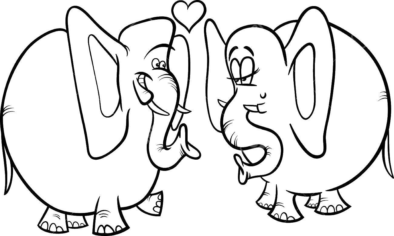 Название: Раскраска Слоны. Категория: Животные. Теги: животные, слоны.