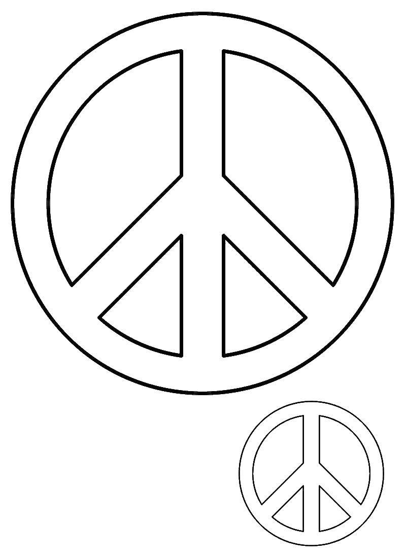 Название: Раскраска Знак мира. Категория: раскраски. Теги: знак, мир, хиппи.