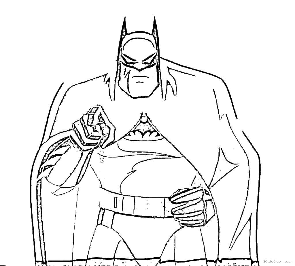 Coloring Bat man. Category superheroes. Tags:  superhero, Batman.