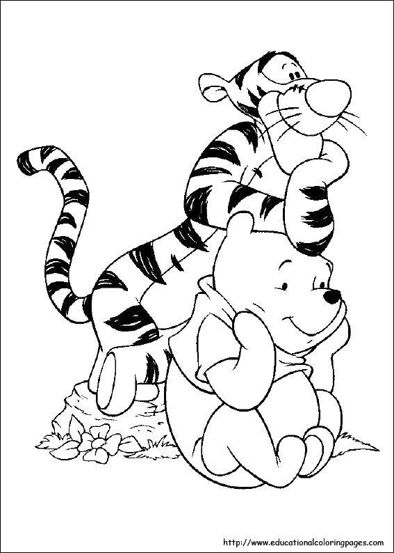 Название: Раскраска Винни пух и тигра. Категория: мультфильмы. Теги: мультфильмы, Винни Пух, Тигра.
