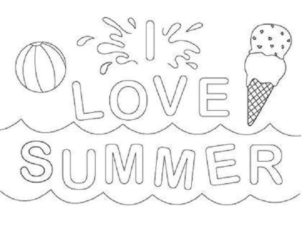 Coloring I love summer. Category Summer fun. Tags:  summer, sea, I love summer.
