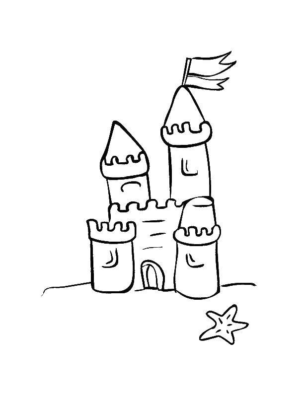 Coloring Castle. Category Summer fun. Tags:  beach, sand, castle.