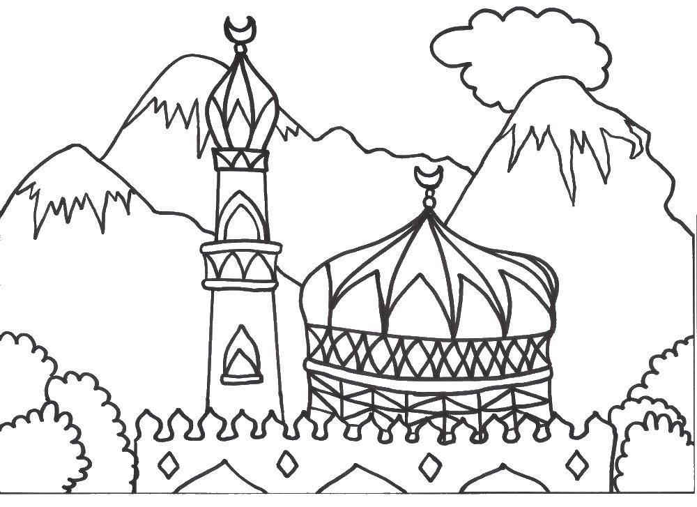 Название: Раскраска Мечеть. Категория: Коран. Теги: мечеть.