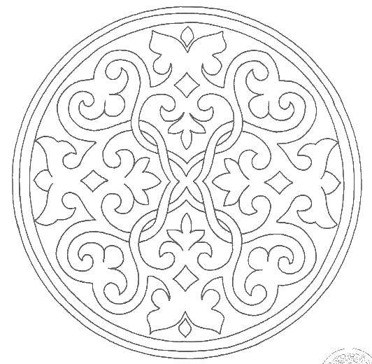 Coloring Ornament. Category patterns, ornament stencils flowers. Tags:  patterns, ornament.