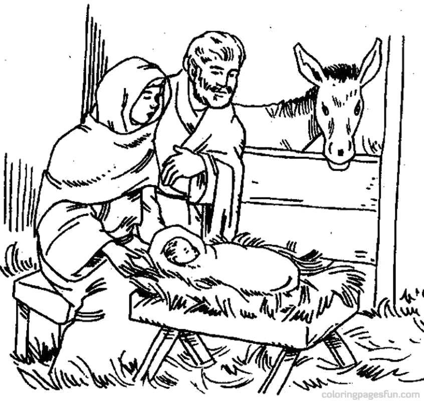 Coloring The birth of the child Jesus. Category the Bible. Tags:  Jesus, the Bible.