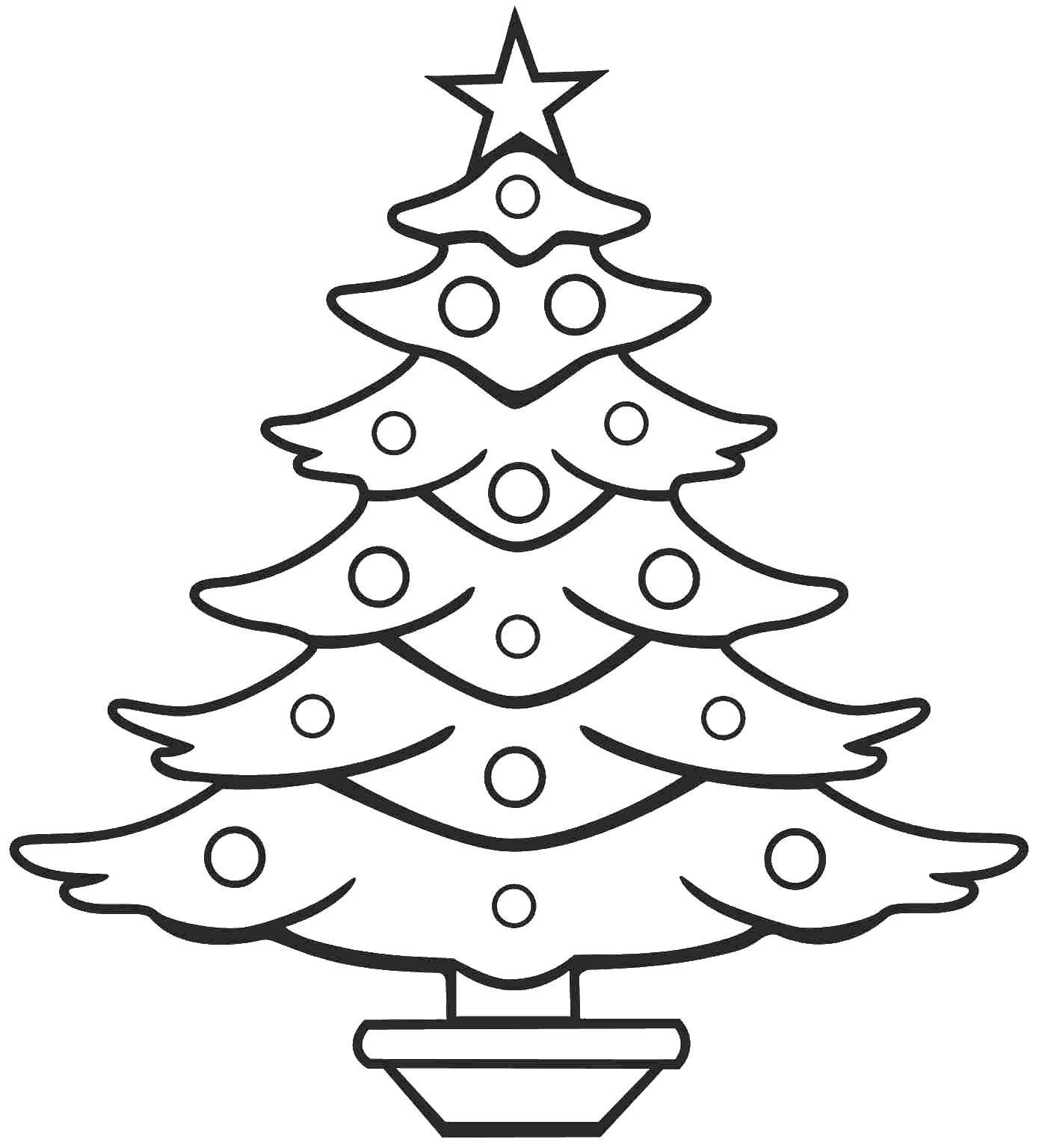 Название: Раскраска Рождественская елка. Категория: рождество. Теги: рождество, елка, новый год.