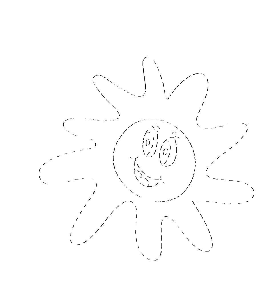 Название: Раскраска Солнце. Категория: дорисуй по образцу. Теги: солнце.