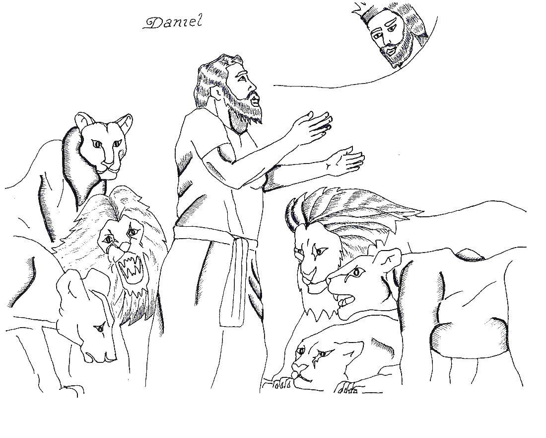 Розмальовки  Мойсей і леви. Завантажити розмальовку мойсей, леви.  Роздрукувати ,біблія,