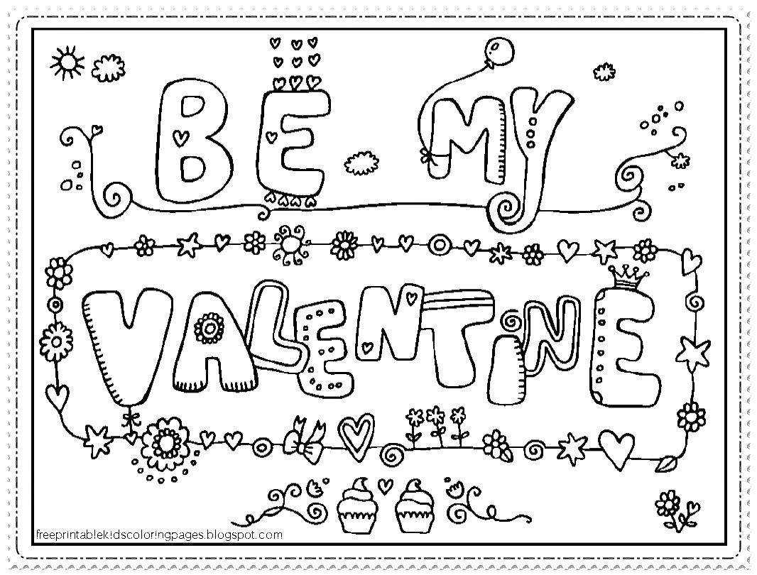 Coloring Be my Valentine. Category Valentines day. Tags:  love, Valentines day.