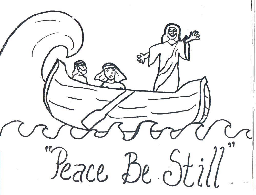 Название: Раскраска Иисус в лодке. Категория: библия. Теги: иисус, библия.