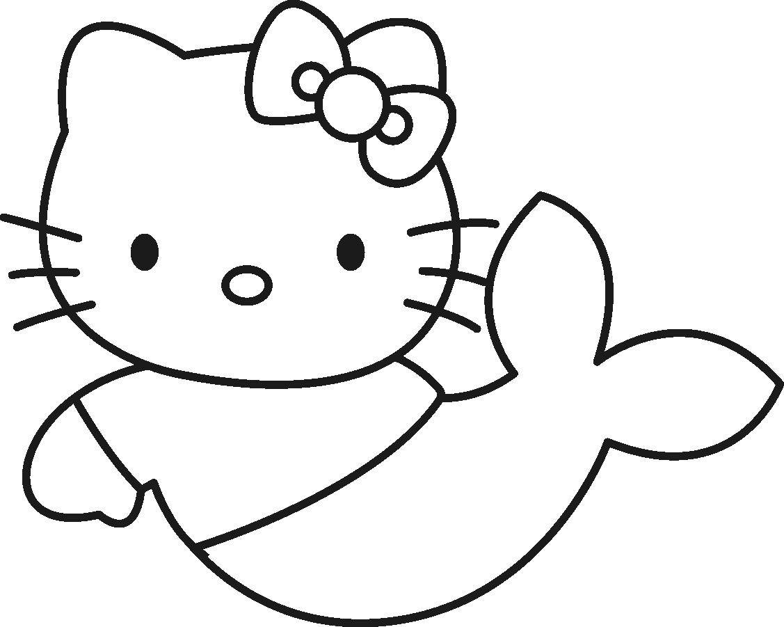 Kitten Mermaid Coloring Pages / Space Clipart Hello Kitty Printable
