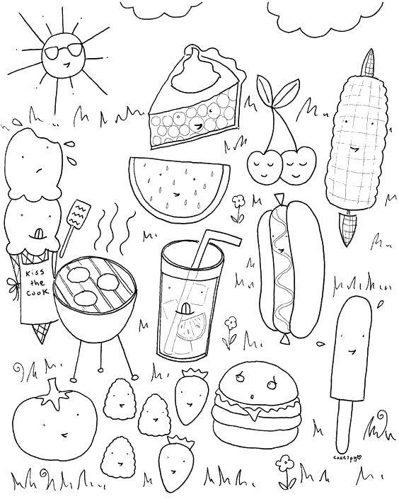 Coloring Summer food. Category The food. Tags:  summer, food.
