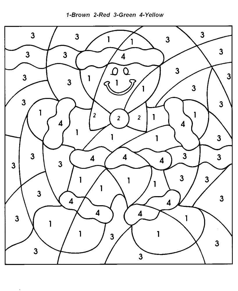 Coloring Paint a picture by numbers. Category coloring by numbers. Tags:  paint by numbers, shapes, boy.