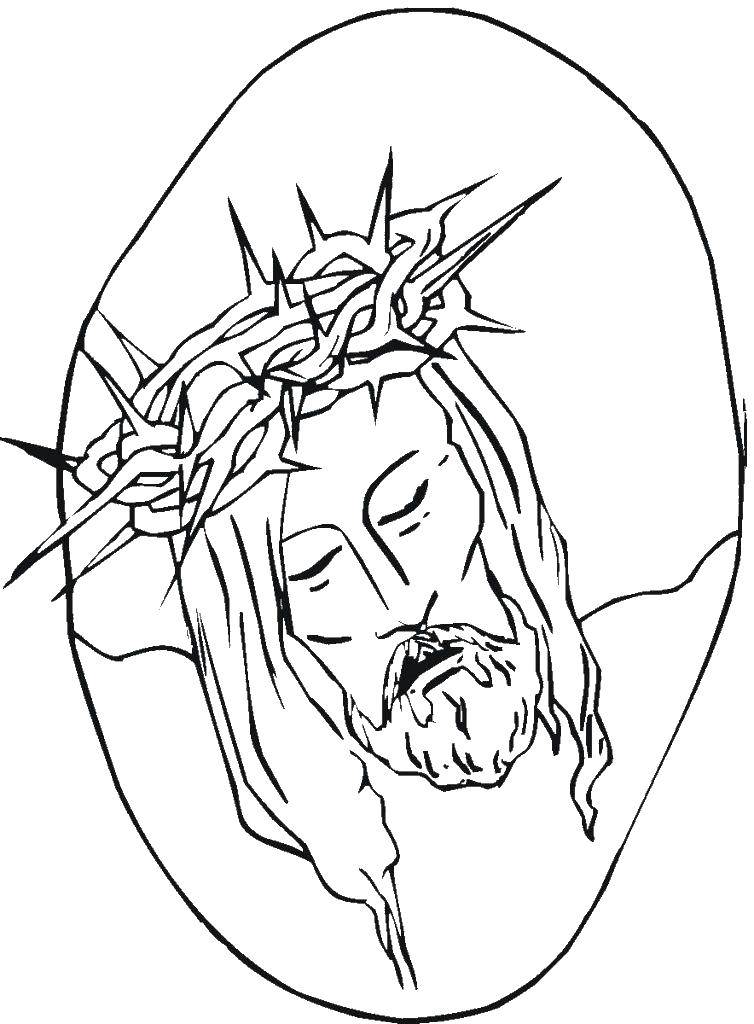 Название: Раскраска Иисус на кресте. Категория: Религия. Теги: религия, иисус, дети.