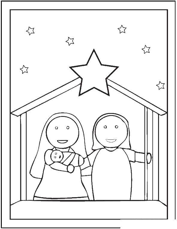 Coloring The birth of Jesus. Category Religion. Tags:  religion, Jesus, children.
