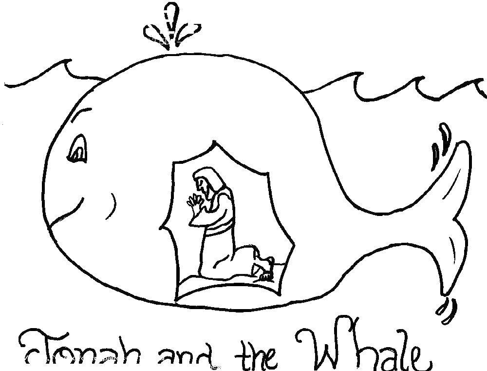 Название: Раскраска Человек внутри кита. Категория: библия. Теги: кит, человек.