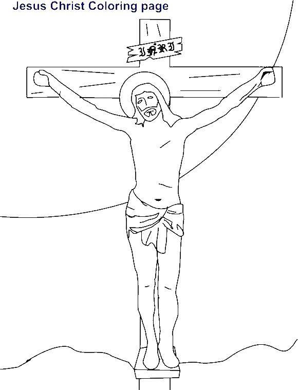 Coloring Jesus on the cross. Category Religion. Tags:  Jesus , the cross.