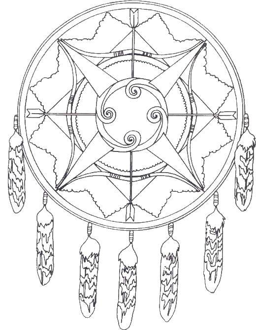 Coloring Dreamcatcher. Category The Indians. Tags:  catcher, Indians.