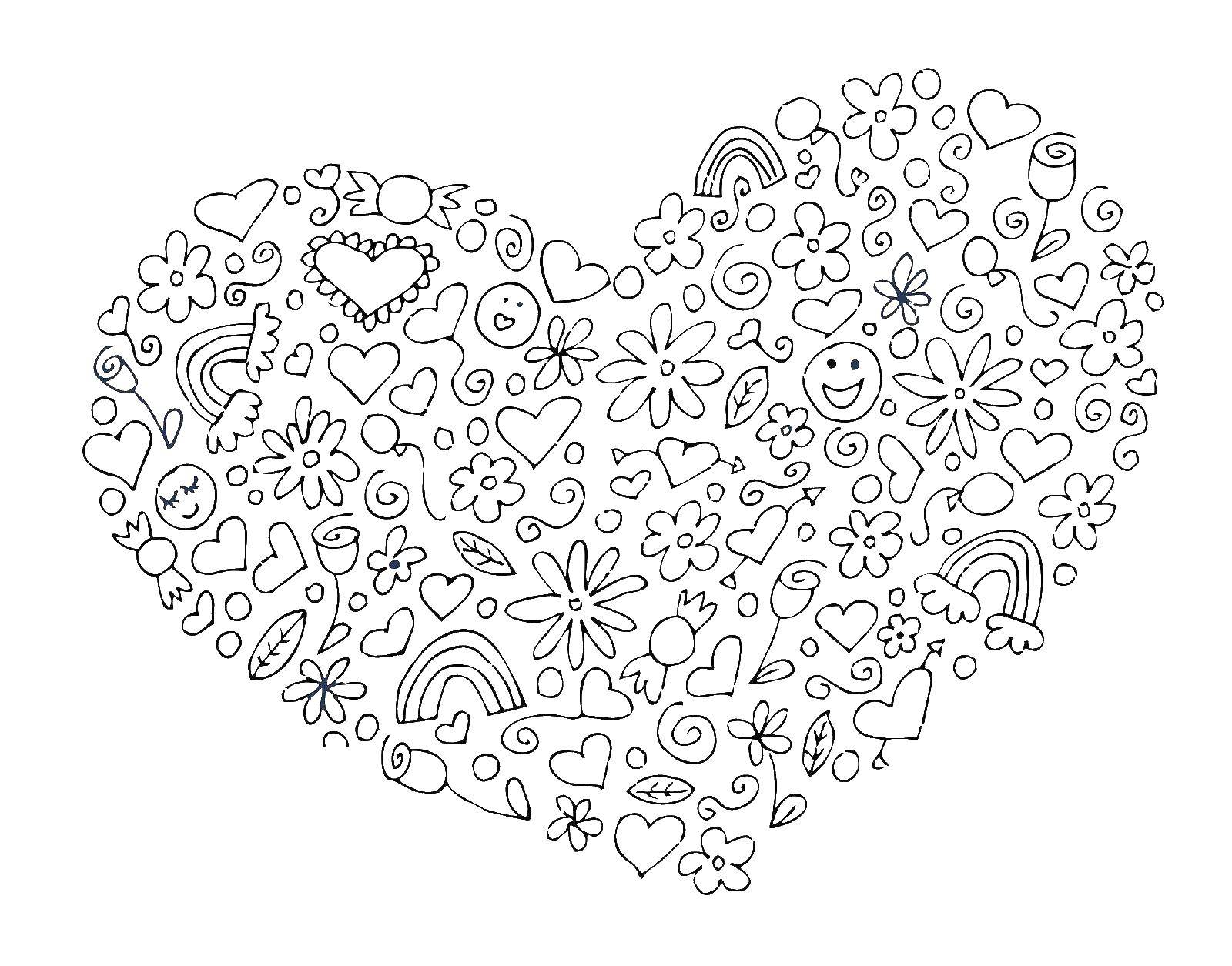 Coloring Heart. Category Valentines day. Tags:  Heart.