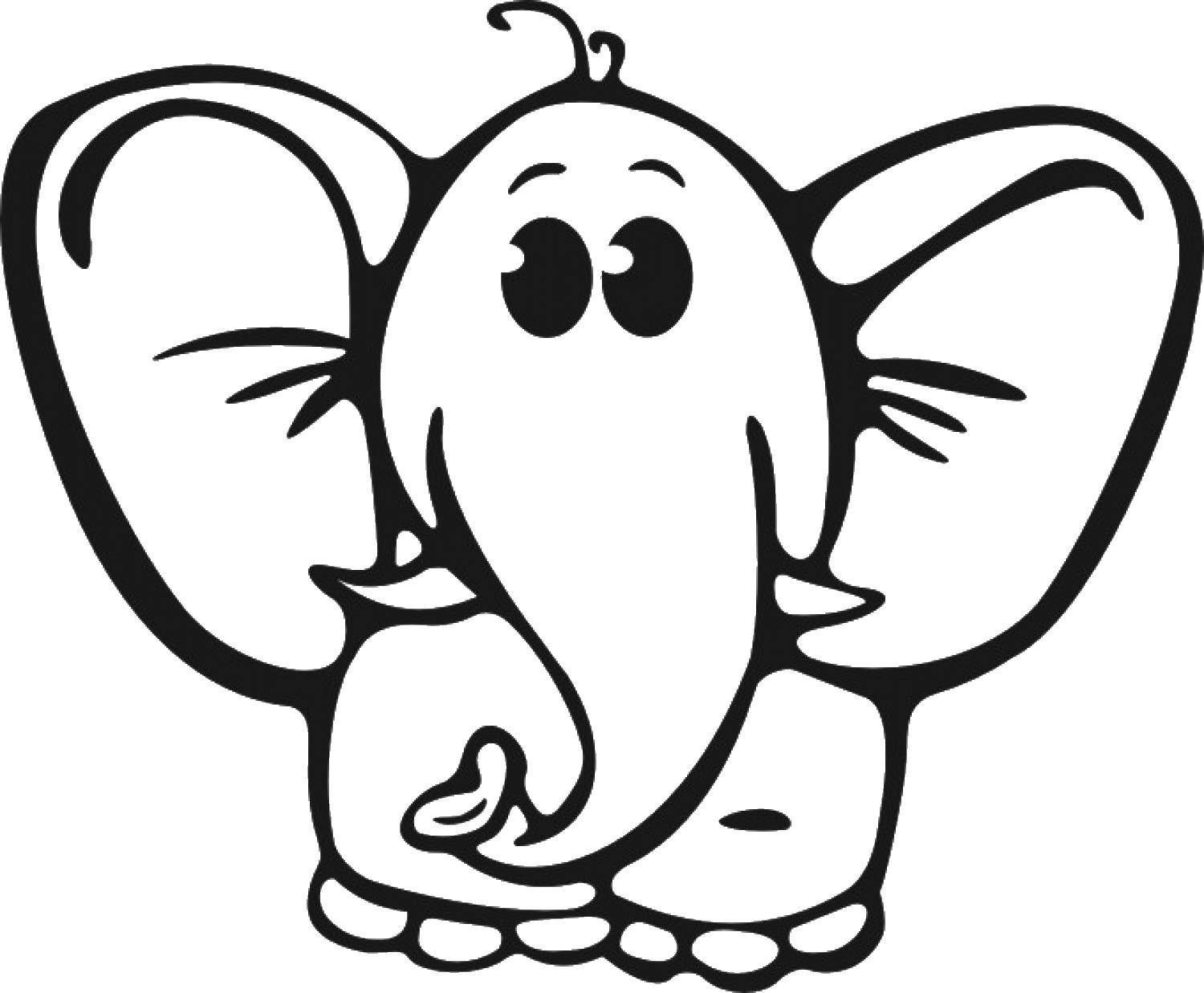 Название: Раскраска Слоник. Категория: Животные. Теги: животные, слон, слоненок.