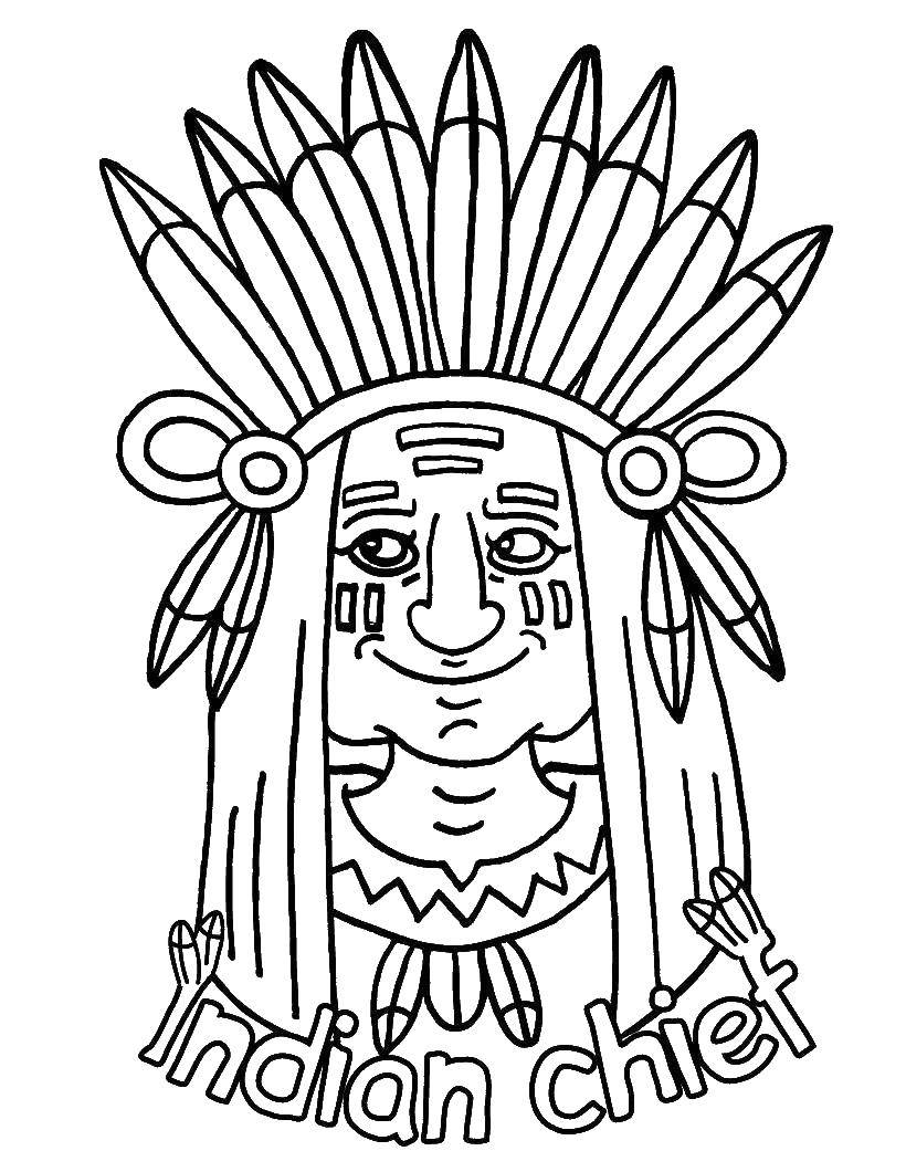 Coloring The leader of the Indians. Category the Indians. Tags:  the leader, indec.