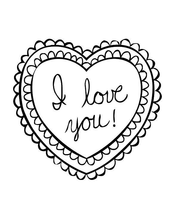 Coloring I love you. Category I love you. Tags:  I love you, heart.
