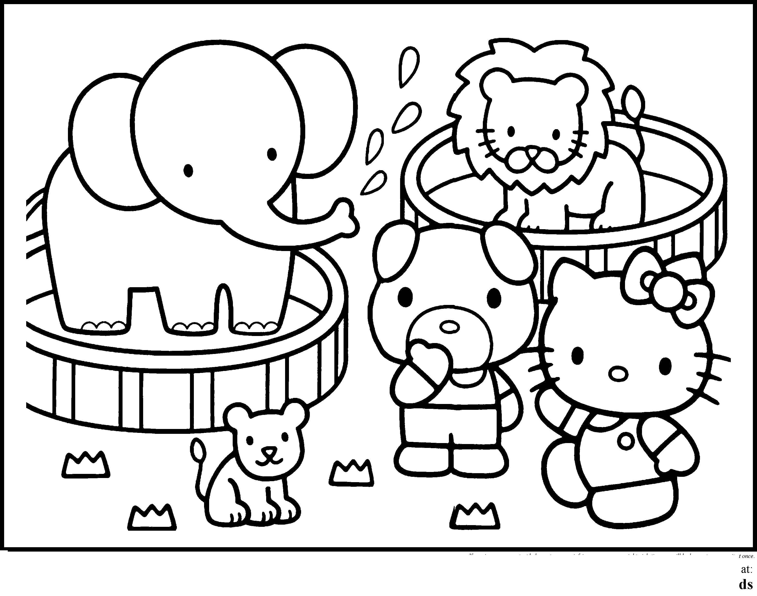 Coloring Hello kitty in the zoo. Category Hello Kitty. Tags:  Kitty, zoo.