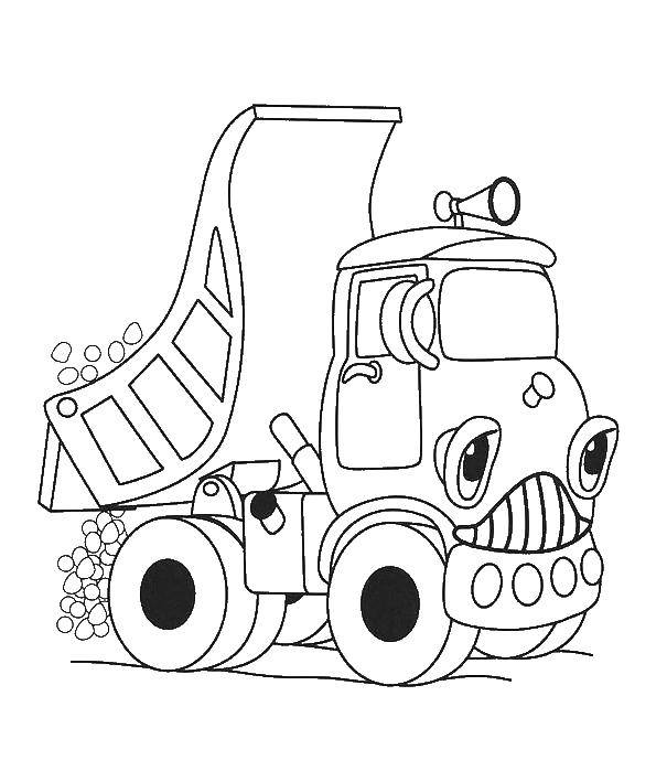 Coloring A truck with stones. Category machine . Tags:  The truck.