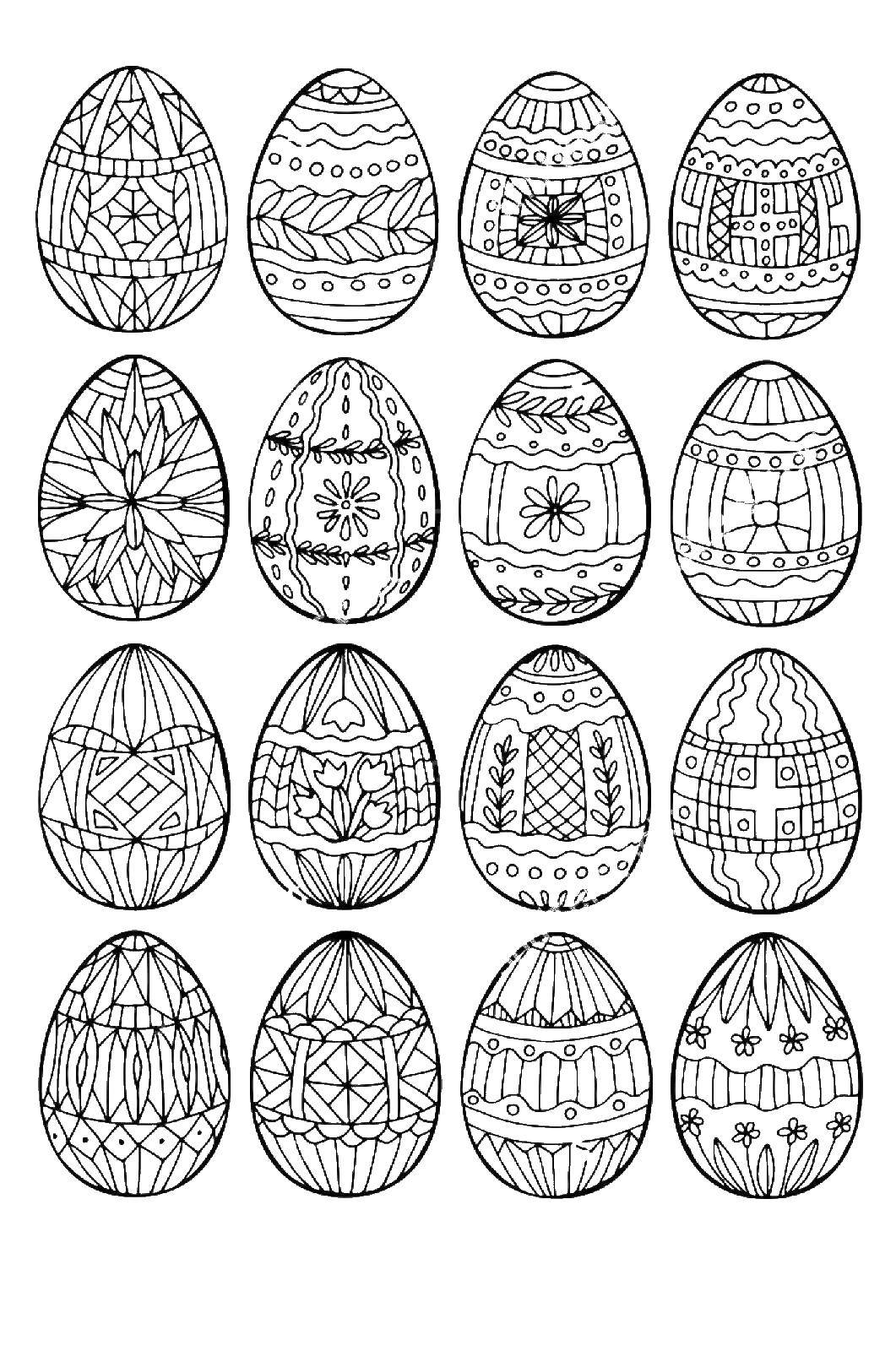 Название: Раскраска Пасхальные яйца. Категория: пасхальные яйца. Теги: яйца, Пасха.