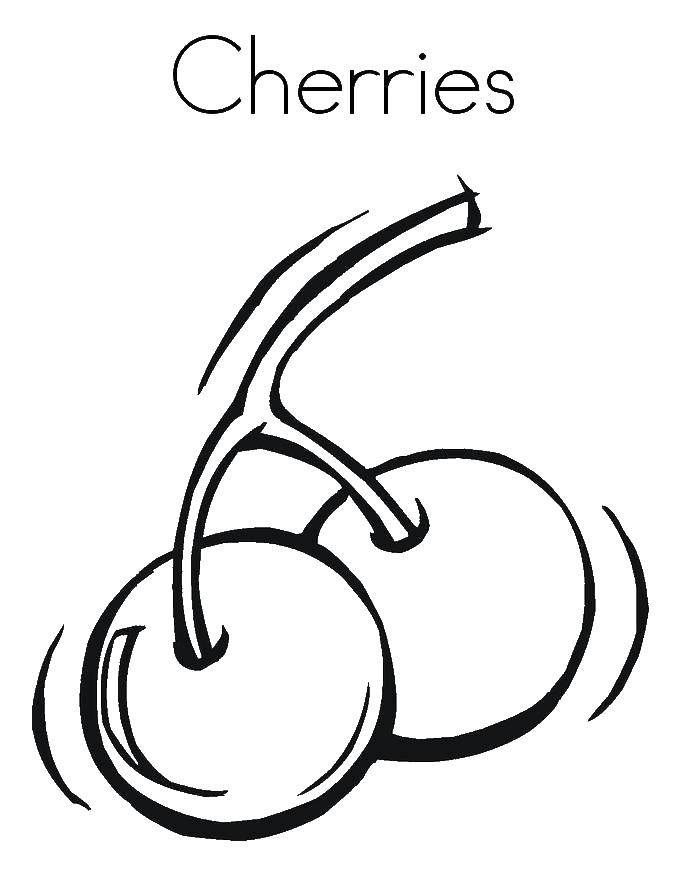 Coloring Two cherries. Category berries. Tags:  cherry, twig.