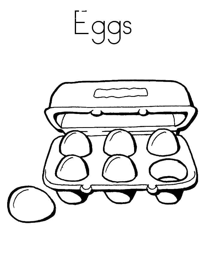 Название: Раскраска Яйца в коробке. Категория: продукты. Теги: яйца, коробка.