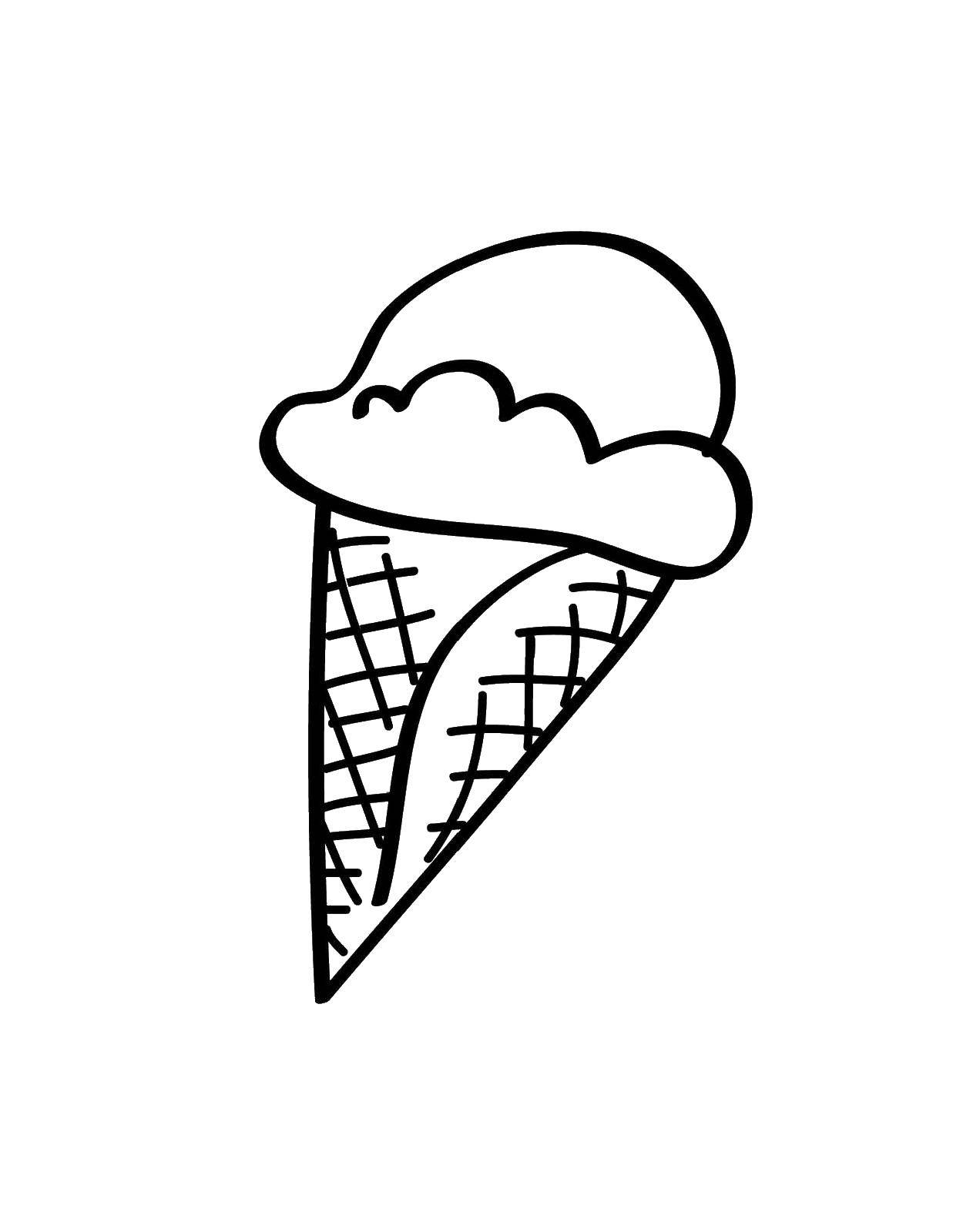 Coloring Horn. Category the food. Tags:  food, cone, ice cream.